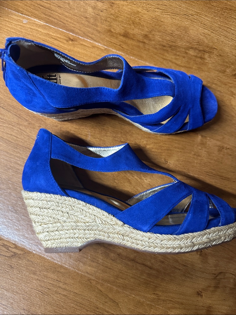 Sofft Blue Suede Wedge Sandals size 8 - Picture 5 of 6